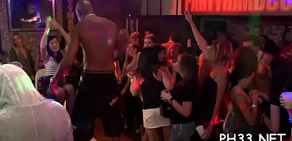  Lots of gang bang on dance floor blow jobs from blondes wild fuck